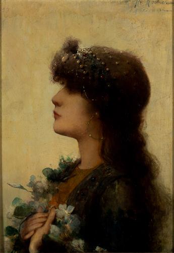 ALBERT MATIGNON Femme à la coiffe de perles (Sarah Bernhardt).